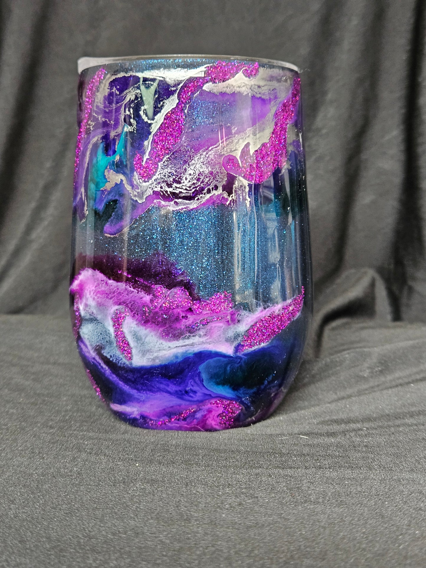 Wine Tumbler (shimmer base with ink swirl)