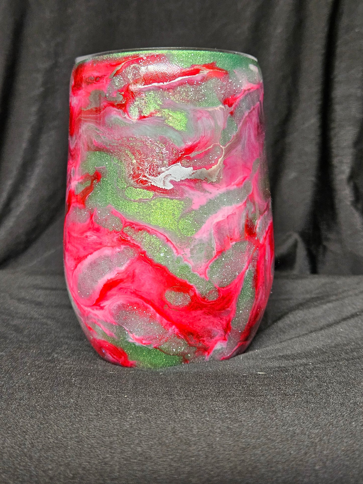 Wine Tumbler (shimmer base with ink swirl)