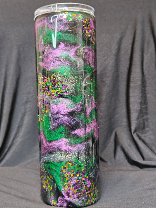 30oz Skinny Tumbler (ink swirl technique)