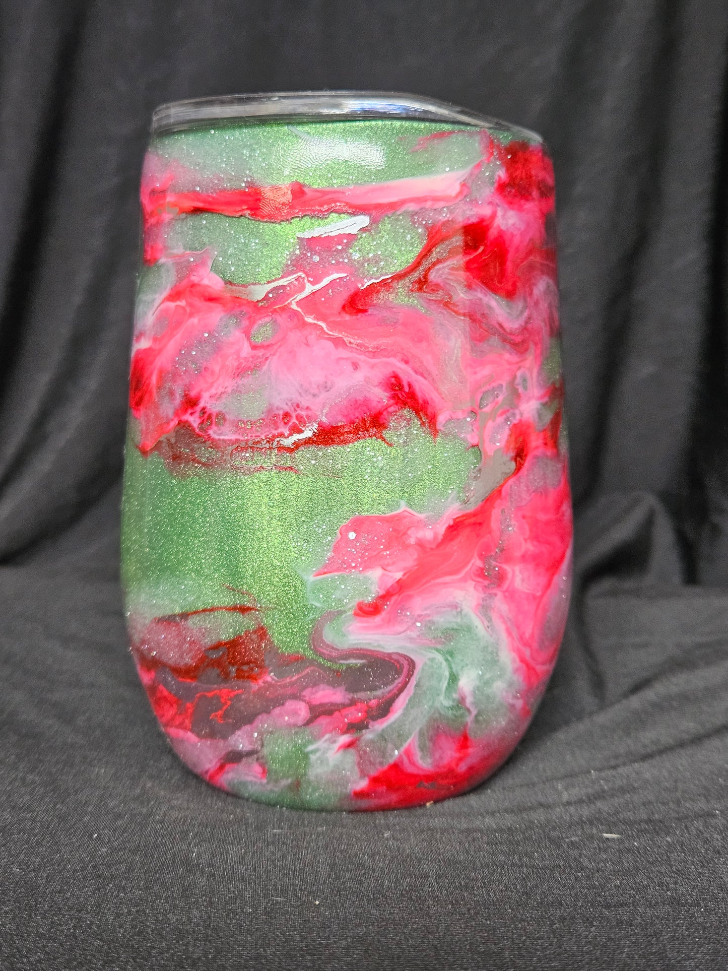 Wine Tumbler (shimmer base with ink swirl)