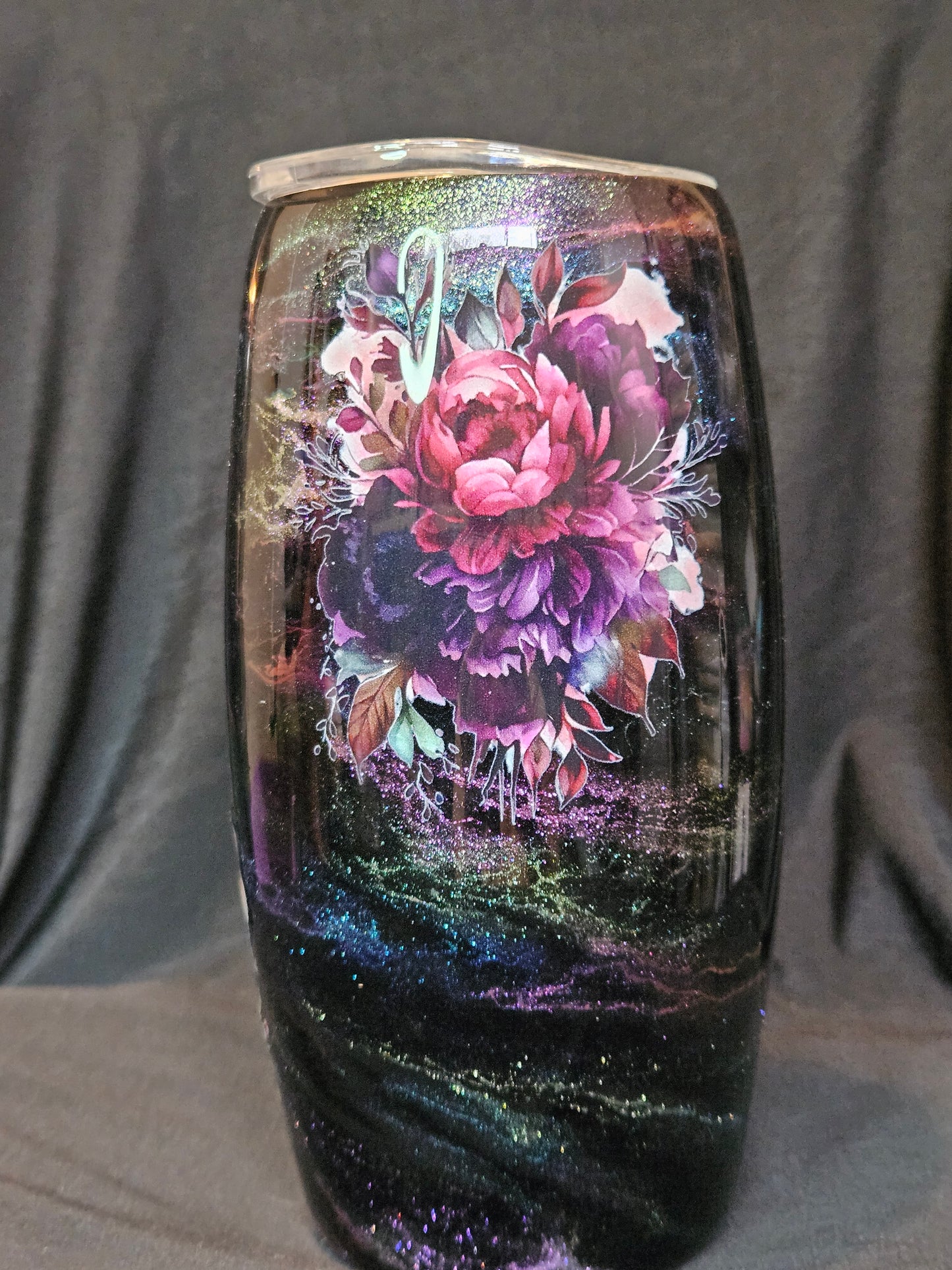 25oz Football Tumbler (ink swirl technique)