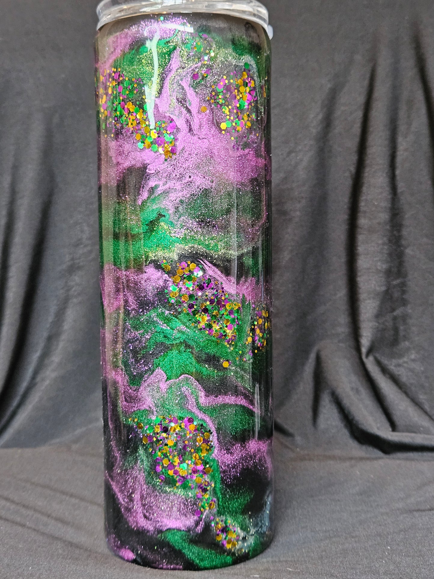 30oz Skinny Tumbler (ink swirl technique)