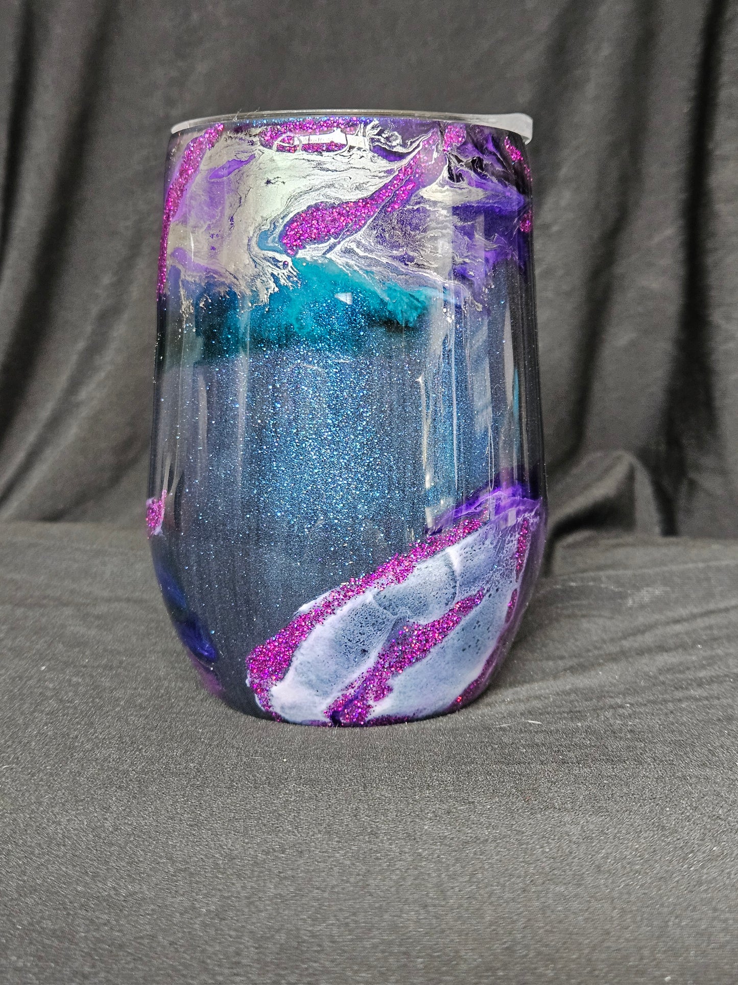 Wine Tumbler (shimmer base with ink swirl)